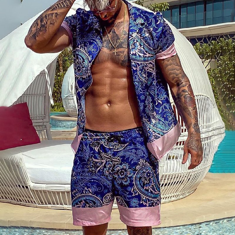 Loose Shirt Casual Men's Shorts Short Sleeve Suit