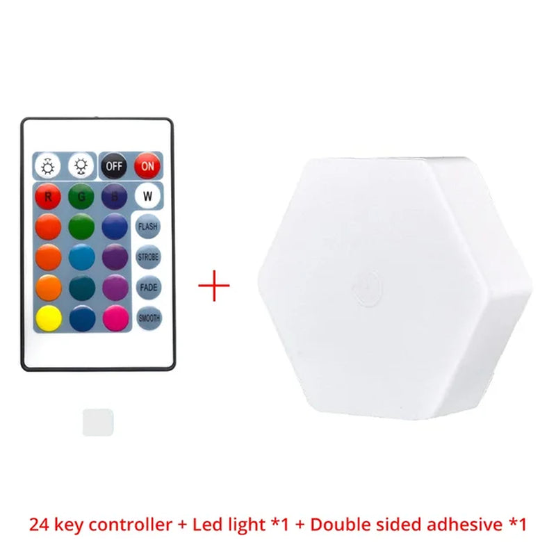 RGB Room LED Quantum Hexagon Light Touch Sensor Wall Lamp DC 5V Honeycomb Colorful Modular Control Night for Bedroom Decoration