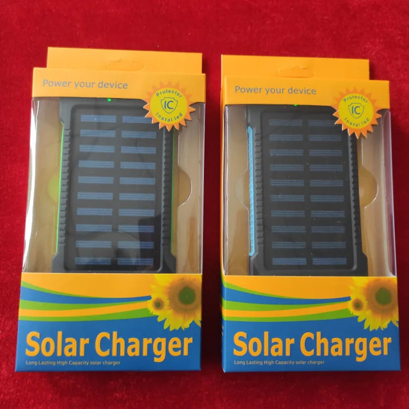 Solar Power Bank 500000Mah Free Shipping Fast Charging External Battery Outdoor Portable Compass Phone Charger For-Xiaomi-Iphone