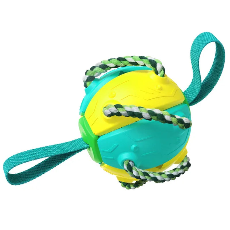 UFO Magic Ball 2In1 Multifunctional Tranining Outdoor Interactive Dog Toys Agility Ball with Chew Ropes Play in Swimming Pool