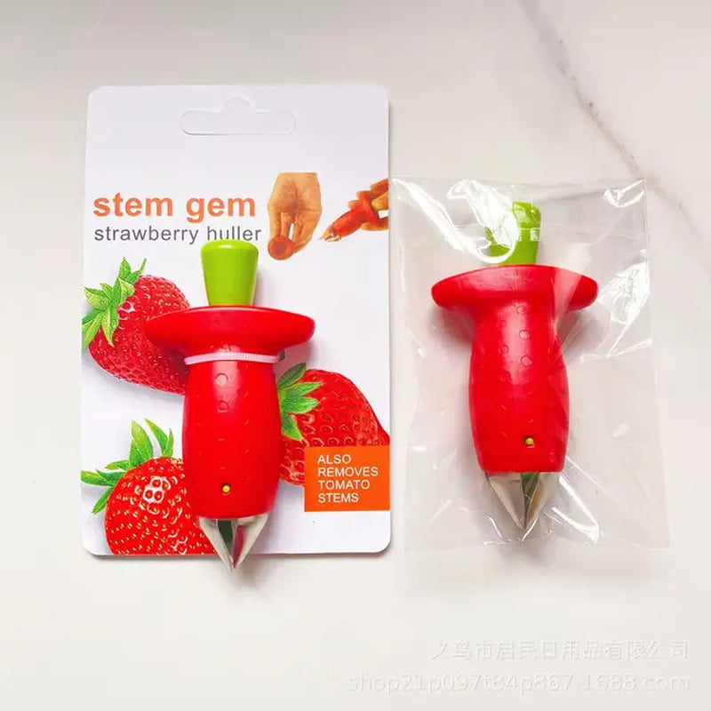 Funny Strawberry Stem Leaves Huller Remover Detachers Removal Fruit Corer Creative Stuff Kitchen Gadgets